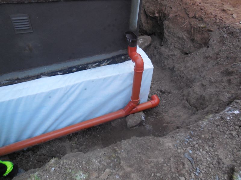 Dränering av källare vid fuktskada. Axeltofta Landskrona