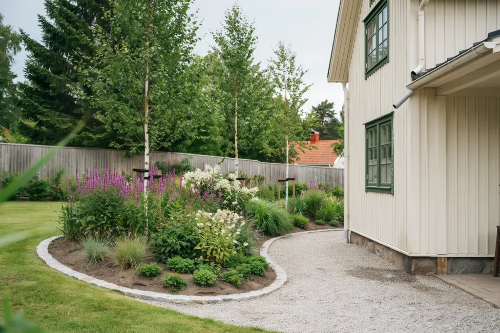 planering och anl ggning av regnb dd vid villa i asmundtorp